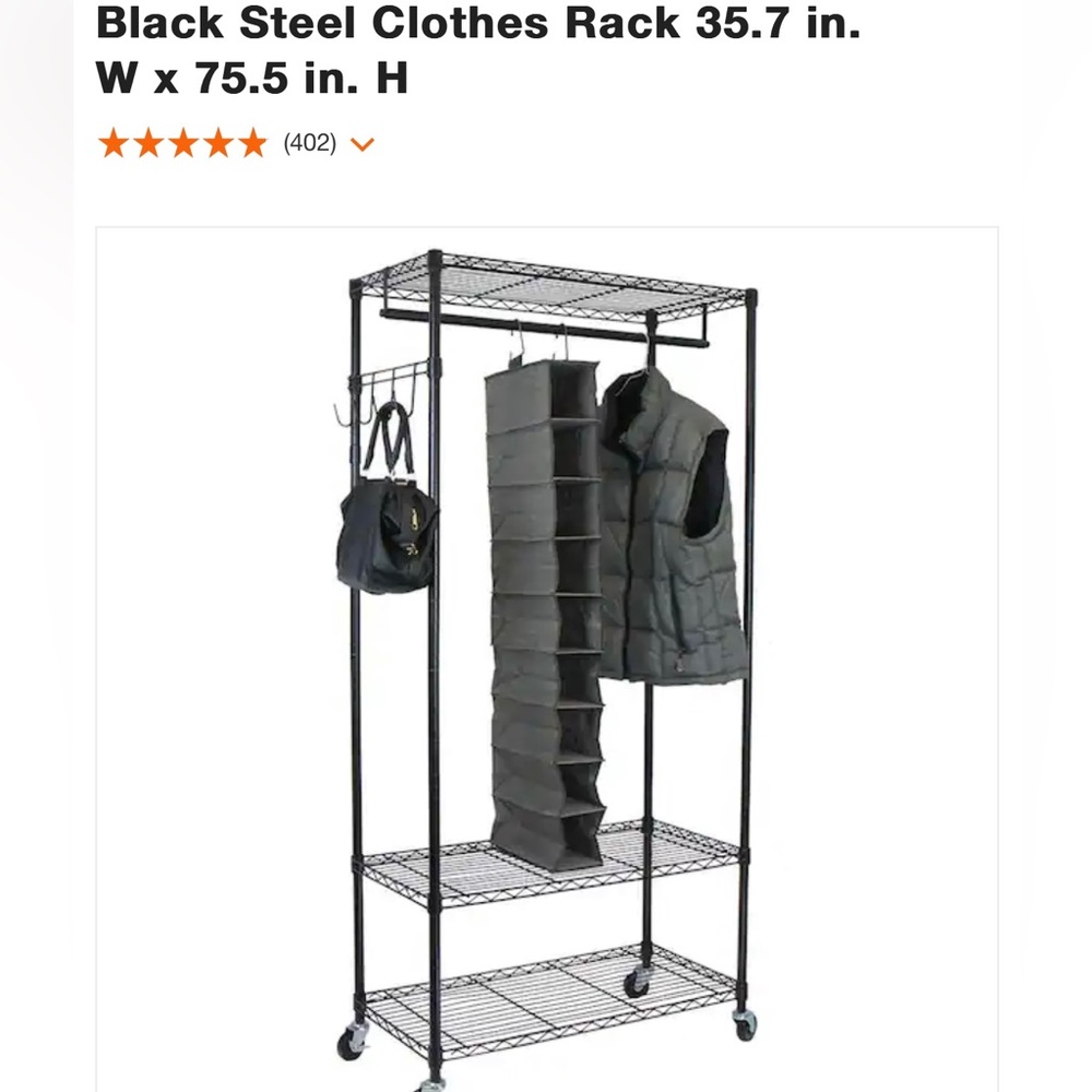 Steel Wire Closet/Organizer (Black)
